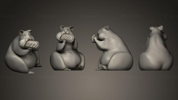 Статуэтки животных (Готовый хомяк 2, STKJ_0413) 3D модель для ЧПУ станка
